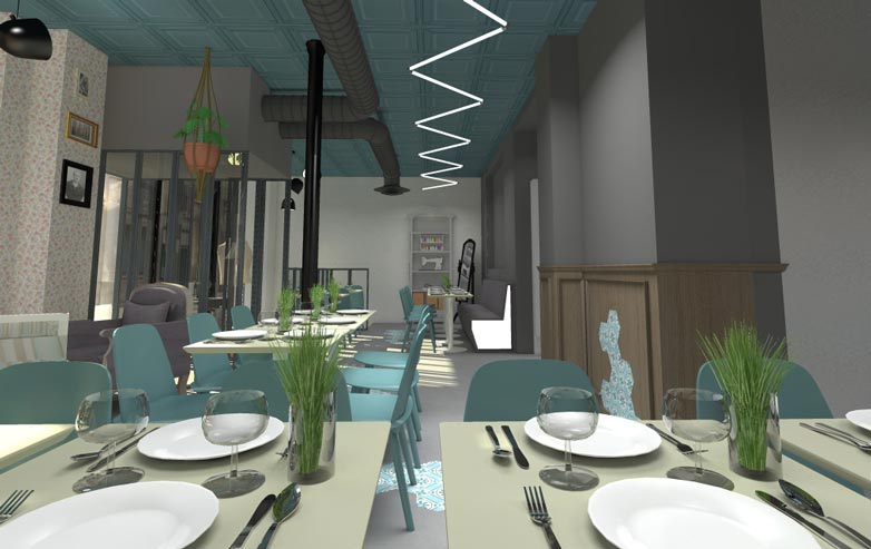 Vue 3D réalisé dans le cadre de l'étude d'un projet d'architecture commerciale en Occitanie