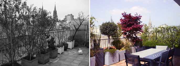 Aménagement paysager d'une terrasse avec vue à Toulouse