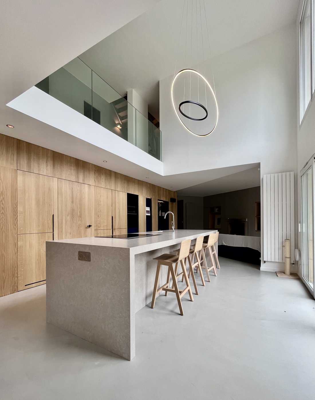 Maison contemporaine avec hauteur sous plafond aménagé par un architecte à Toulouse