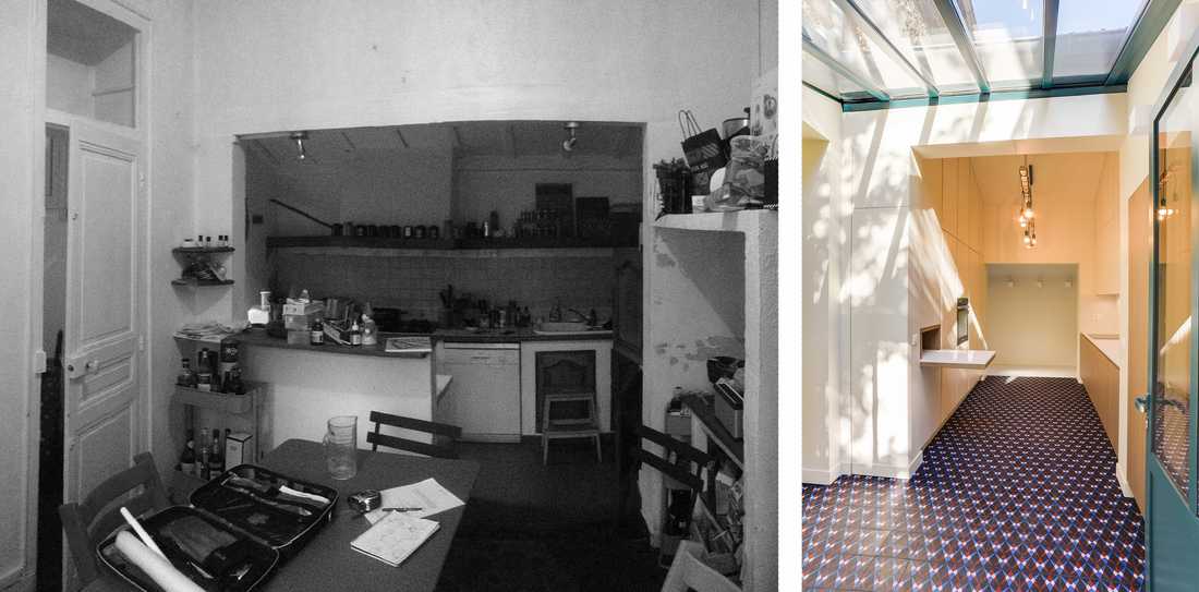 Avant-après : Rénovation de la cuisine d'une meulière par un architecte d'intérieur à Toulouse