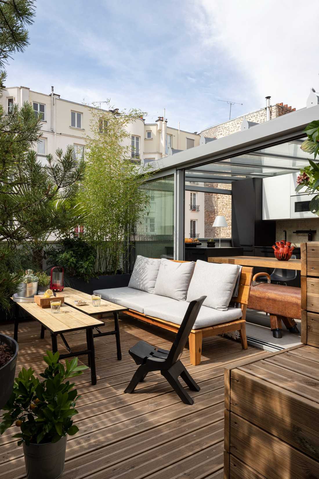 Toit-terrasse amenagé par un architecte d'interieur à Toulouse