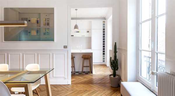 Avant - aprés d'une réalisation d'un architecte d'intérieur à Toulouse dans un appartement haussmannien