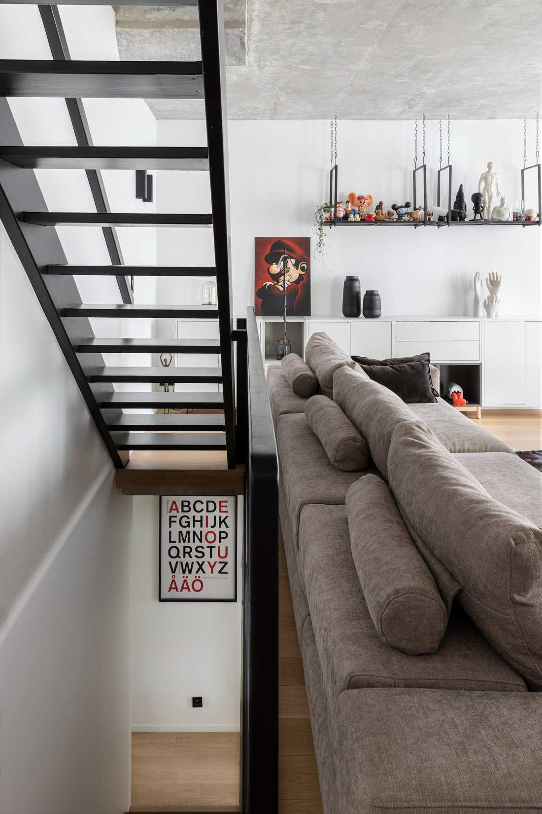 Escalier intérieur d'un triplex conçu par un architecte à Toulouse