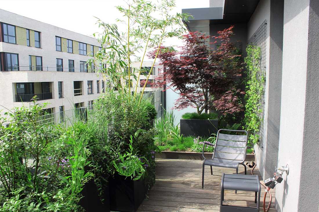 Landscaping of a penthouse terrace in Toulouse
