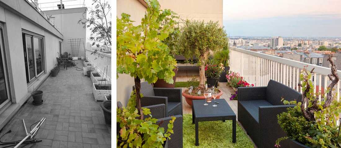 Aménagement d'une terrasse par un jardinier paysagiste à Toulouse