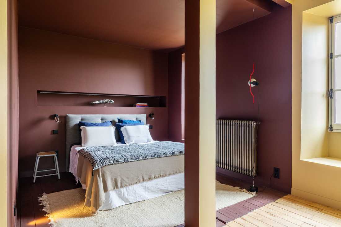 Chambre aménagée par un architecte d'intérieur dans le Gers