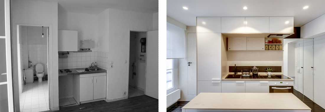 Rénovation d'un appartement 2 pièces vetuste par un architecte d'interieur à Toulouse