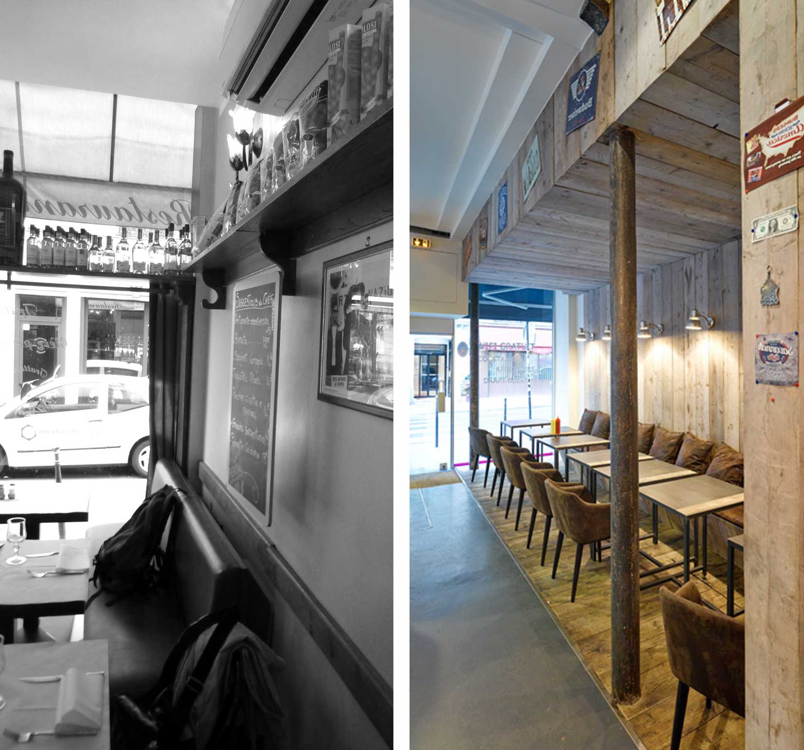 Before & After: Interior design of a burger restaurant